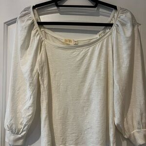 Nation LTD Cream Off-Shoulder Balloon Sleeve Top